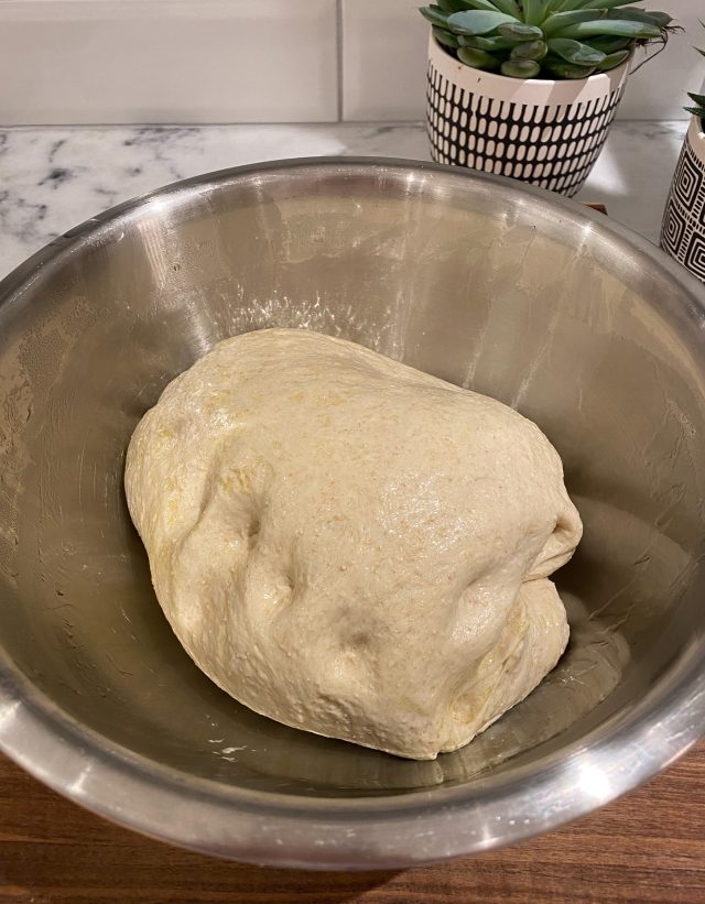 focaccia dough after folding