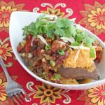 Baked Sweet Potato with Chicken Chili