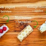 Gluten Free Fruit and Nut Snack Bars - Nature Valley gluten free bars topped with fresh fruit and Greek yogurt, nut butter, and cottage cheese - easy ways to dress up snack bars and incorporate healthy fruits