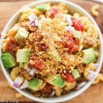 Gluten Free Taco Nacho Macaroni and Cheese - a quick, easy, healthy and delicious kids dinner recipe + 3 tips on how to get your kids active in the kitchen