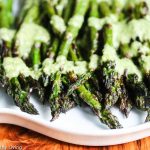 Grilled Asparagus with Mint Feta Pesto - a delicious and easy way to dress up asparagus this summer