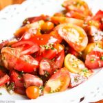 Salad with Sherry Vinegar Shallot Dressing - this simple tomato salad highlights summer tomatoes at their peak