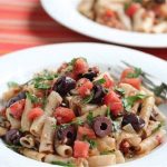 Pasta with Tuna Black Olives and Tomatoes