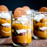 Light Pumpkin Pie Gingersnap Parfait - this easy to assemble pumpkin pie in a jar recipe is perfect for a snack or dessert