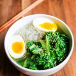 Low Carb Bok Choy Egg Ramen Noodle Soup - healthy, delicious, easy ramen noodle soup