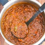 Pressure Cooker Lentil Chili - lentils take just 14 minutes to cook in a pressure cooker - this vegetarian/vegan chili is deliciously hearty