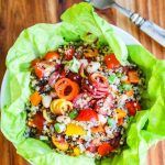 Rainbow Quinoa Vegetable Salad - this colorful quinoa salad is packed with clean, healthy ingredients