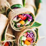 Rainbow Vegetable Wraps with Peanut Sauce - these portable sandwiches are perfect for lunch or an afternoon snack - full of veggies and a delicious peanut sauce