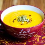Creamy Red Curry Coconut Butternut Squash Soup - just 4 ingredients make this creamy flavorful soup!