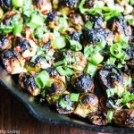 Roasted Brussels Sprouts with Vietnamese Style Dressing - the sweet and tangy dressing, and fresh mint and cilantro compliment the roasted brussels sprouts so well!
