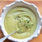 Roasted Cauliflower Chestnut Soup ~ https://jeanetteshealthyliving.com