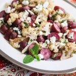 Roasted Greek Lemon Cauliflower and Potatoes with Feta Cheese - so easy and delicious, you