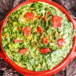 Skinny Hot Spinach Dip - this healthy dip is high in protein and great for an after-school snack or party
