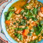 Spinach Vegetable Barley Bean Soup - a nutritious, hearty soup packed with vitamins and minerals, perfect for Fall and Winter ~ https://jeanetteshealthyliving.com