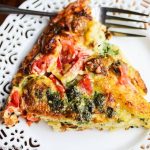 Tomato Corn Potato Sausage Pesto Frittata - this is perfect for breakfast or brunch ~ full of summer produce, this frittata is healthy and delicious